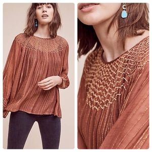 Anthropologie Love Sam Bresle Peasant Top